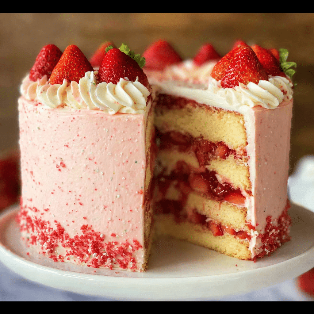 Strawberry Moscato Layer Cake