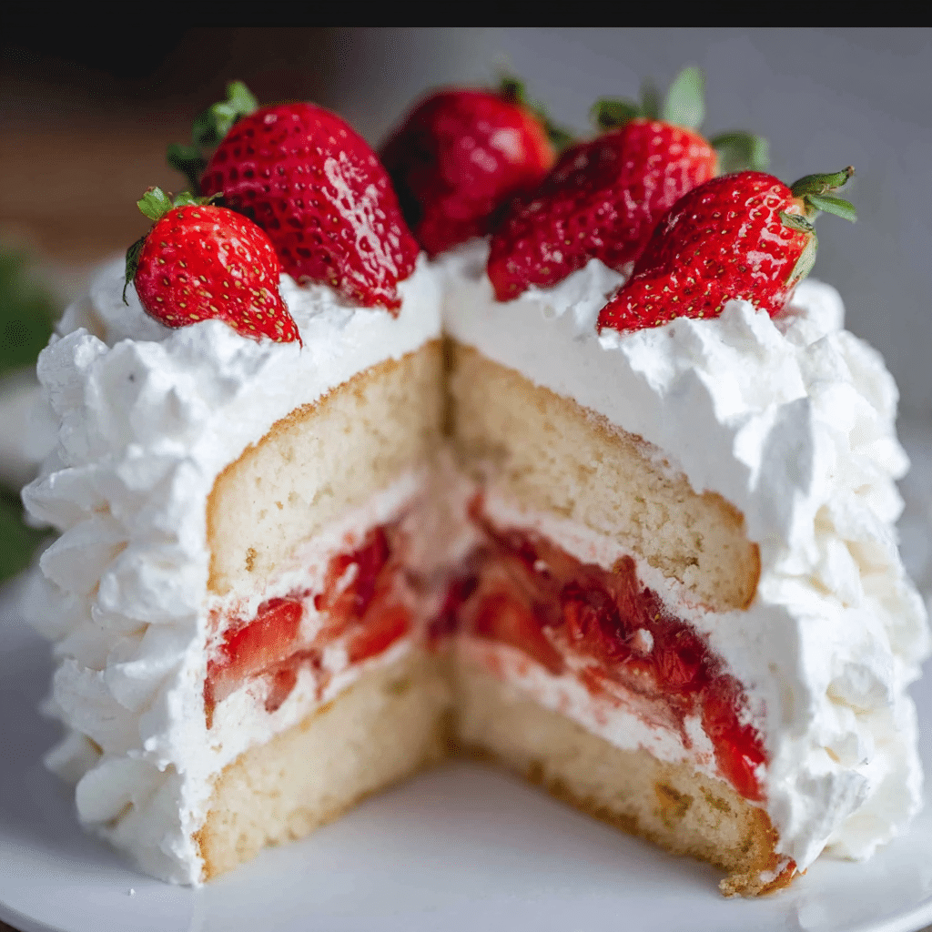 Strawberry Whipped Cream Cake