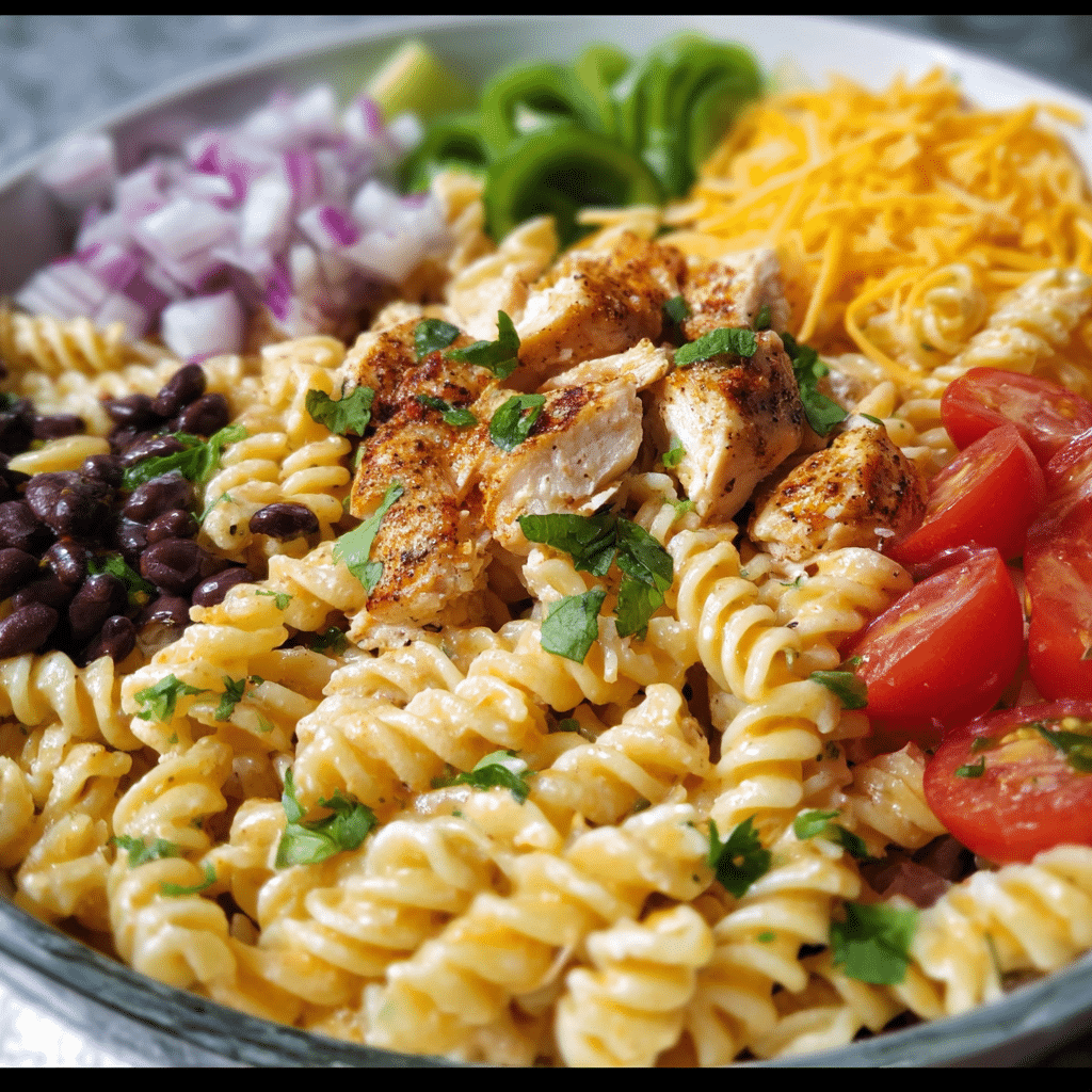 Zesty Chicken Enchilada Pasta Salad