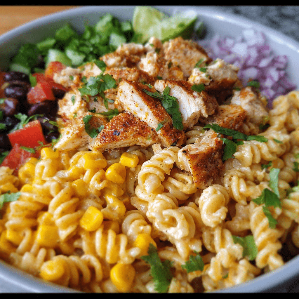 Zesty Chicken Enchilada Pasta Salad