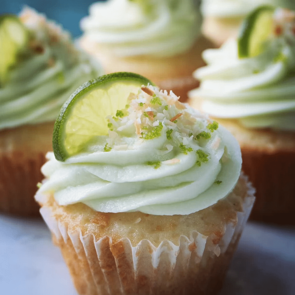 Coconut Cupcakes With Lime Buttercream Frosting