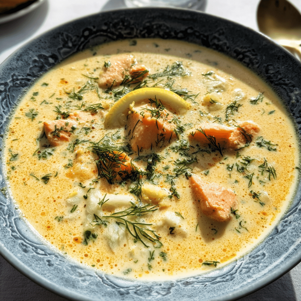 Creamy Finnish Salmon Soup With Dill