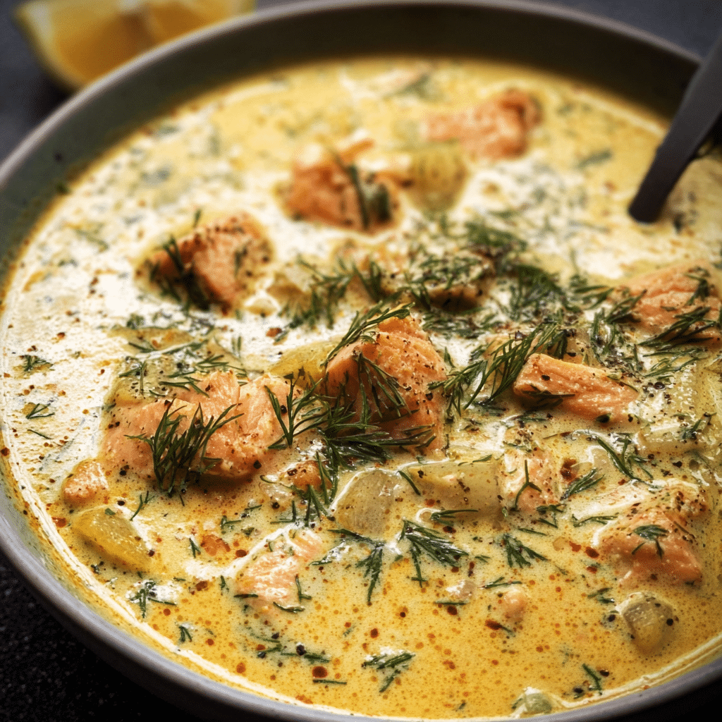 Creamy Finnish Salmon Soup With Dill