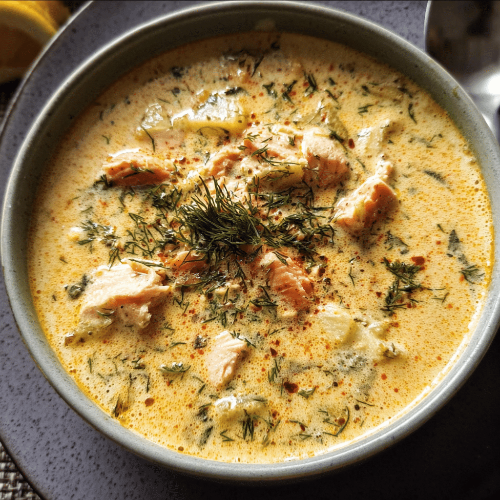 Creamy Finnish Salmon Soup With Dill