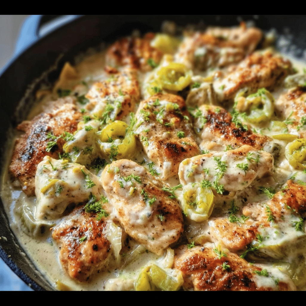 Creamy Pepperoncini Chicken Skillet