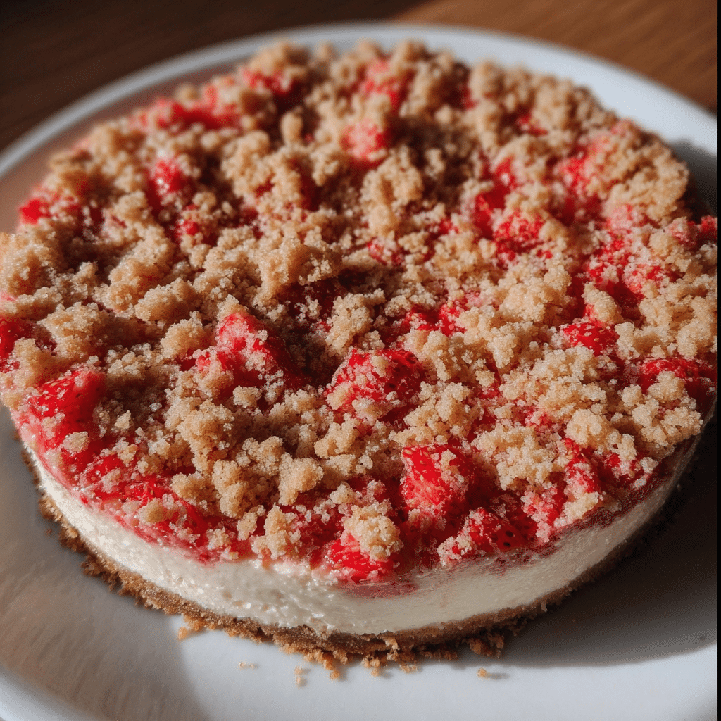 Creamy Strawberry Crunch Cheesecake