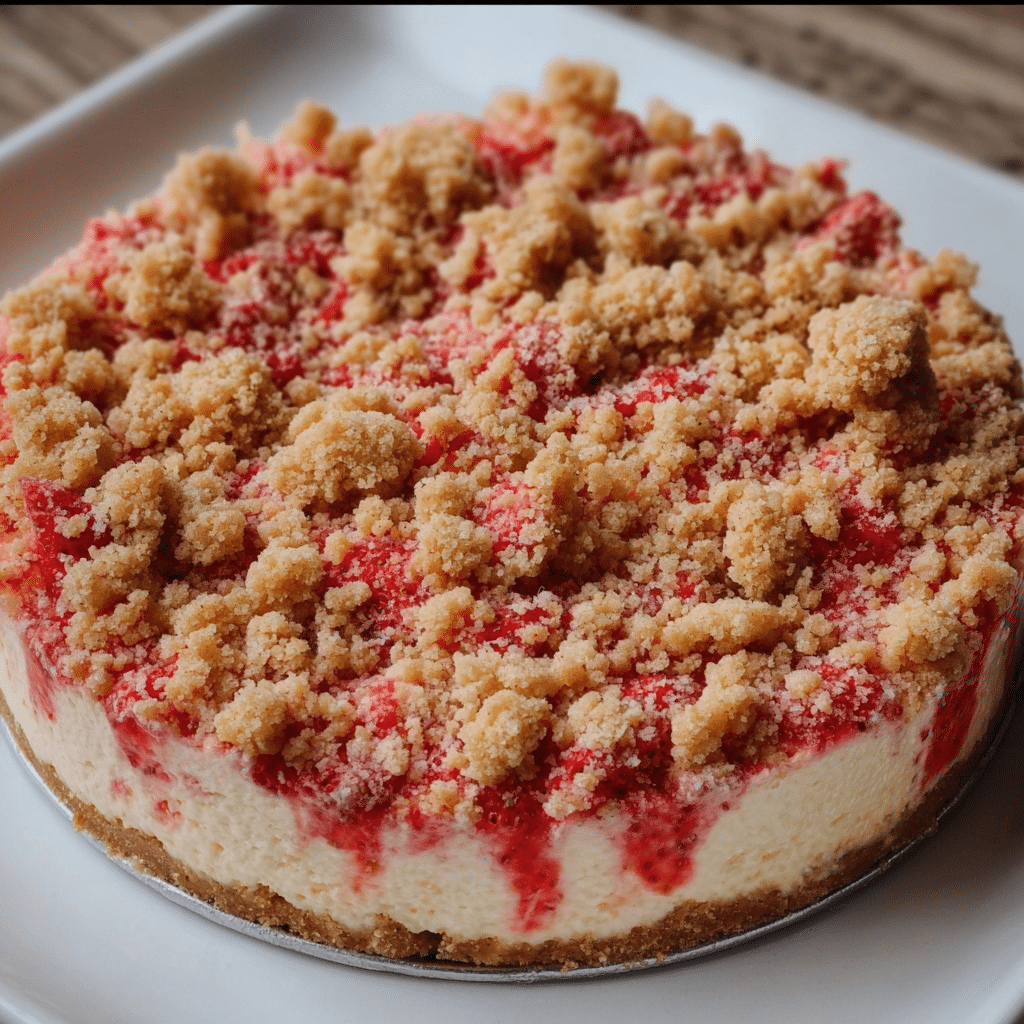 Creamy Strawberry Crunch Cheesecake