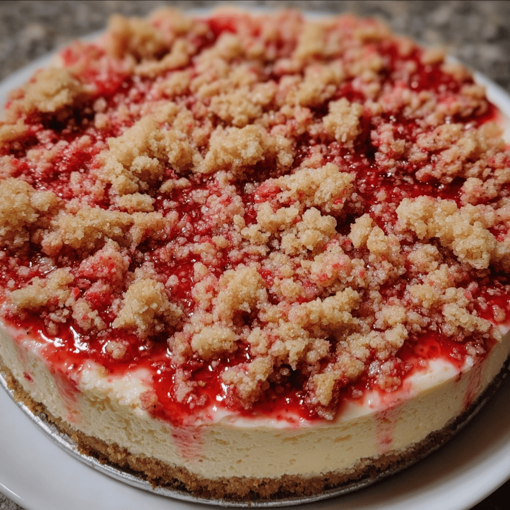 Creamy Strawberry Crunch Cheesecake