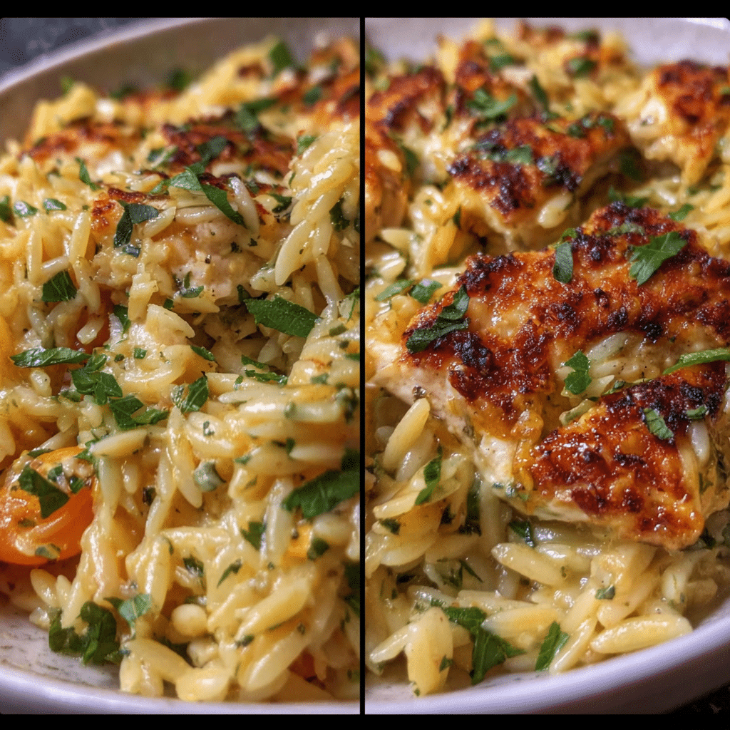 Easy Boursin Orzo Bake