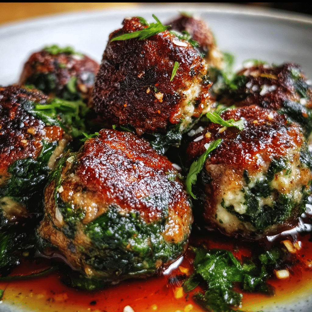 Easy Spinach & Garlic Meatballs