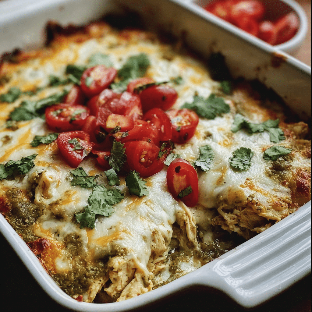 Healthy Salsa Verde Chicken Casserole