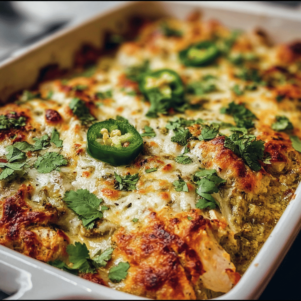 Healthy Salsa Verde Chicken Casserole
