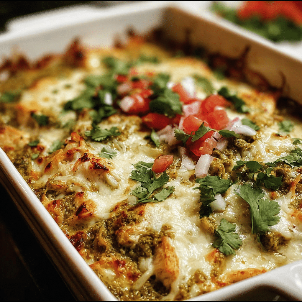 Healthy Salsa Verde Chicken Casserole