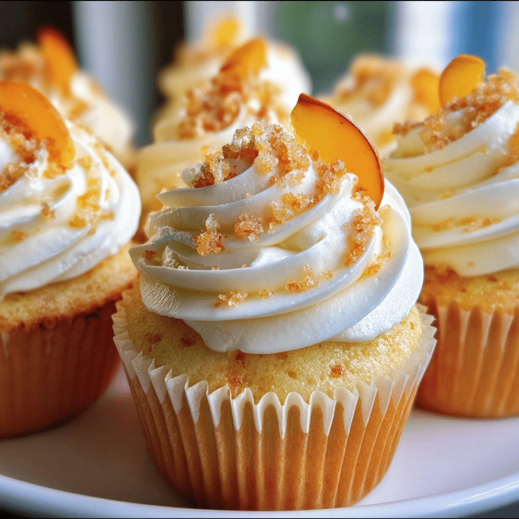 Honey Peach Cream Cheese Cupcakes