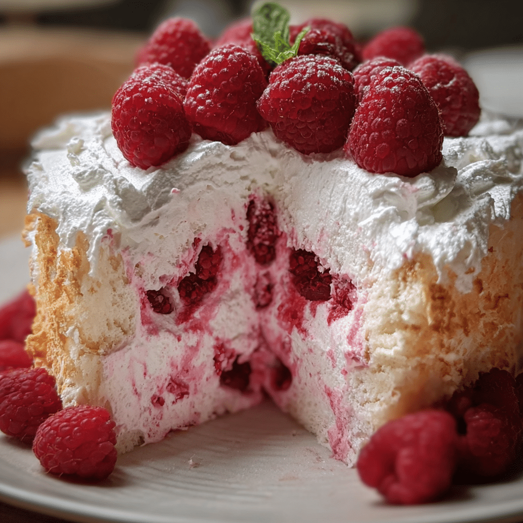 Raspberry Angel Food Cake