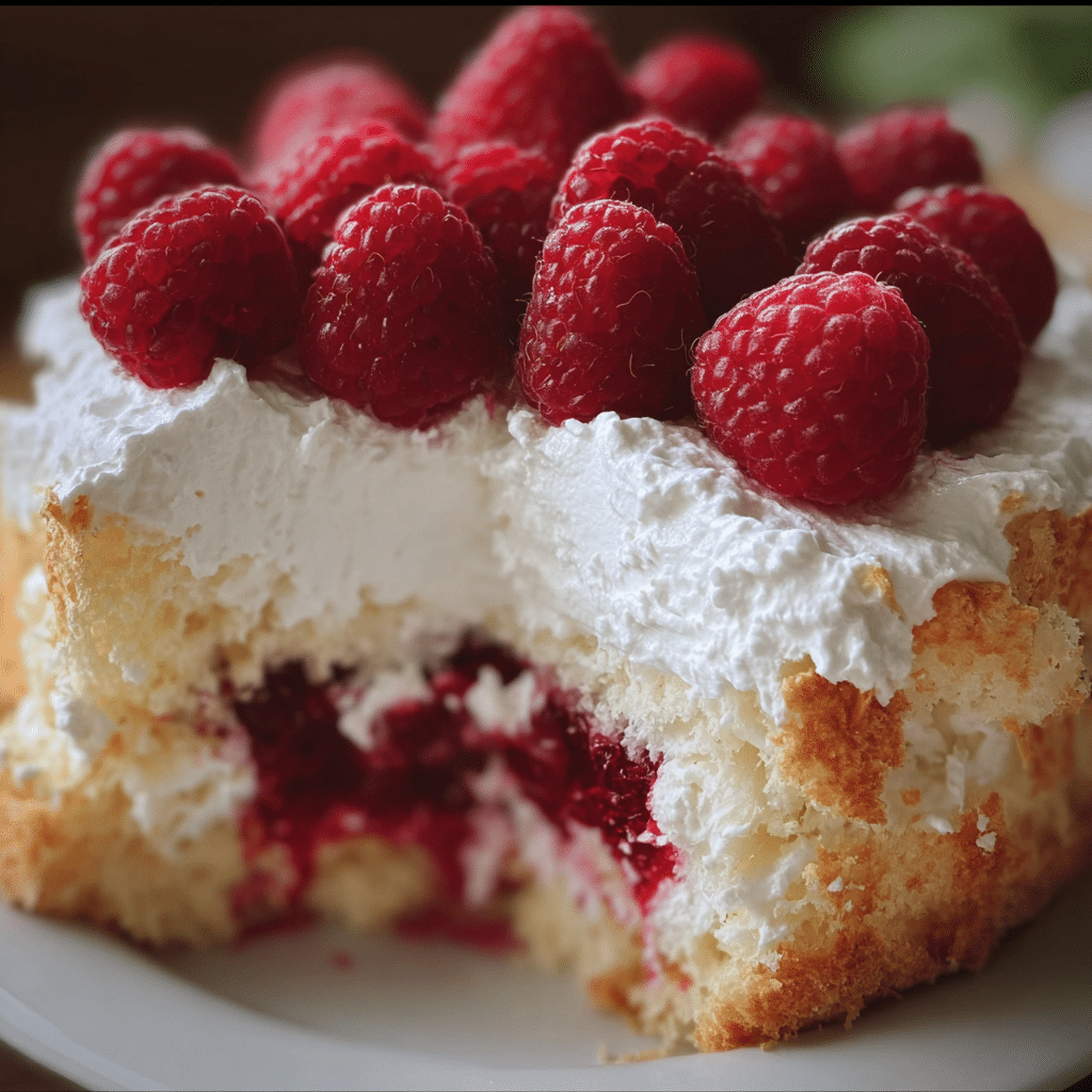 Raspberry Angel Food Cake