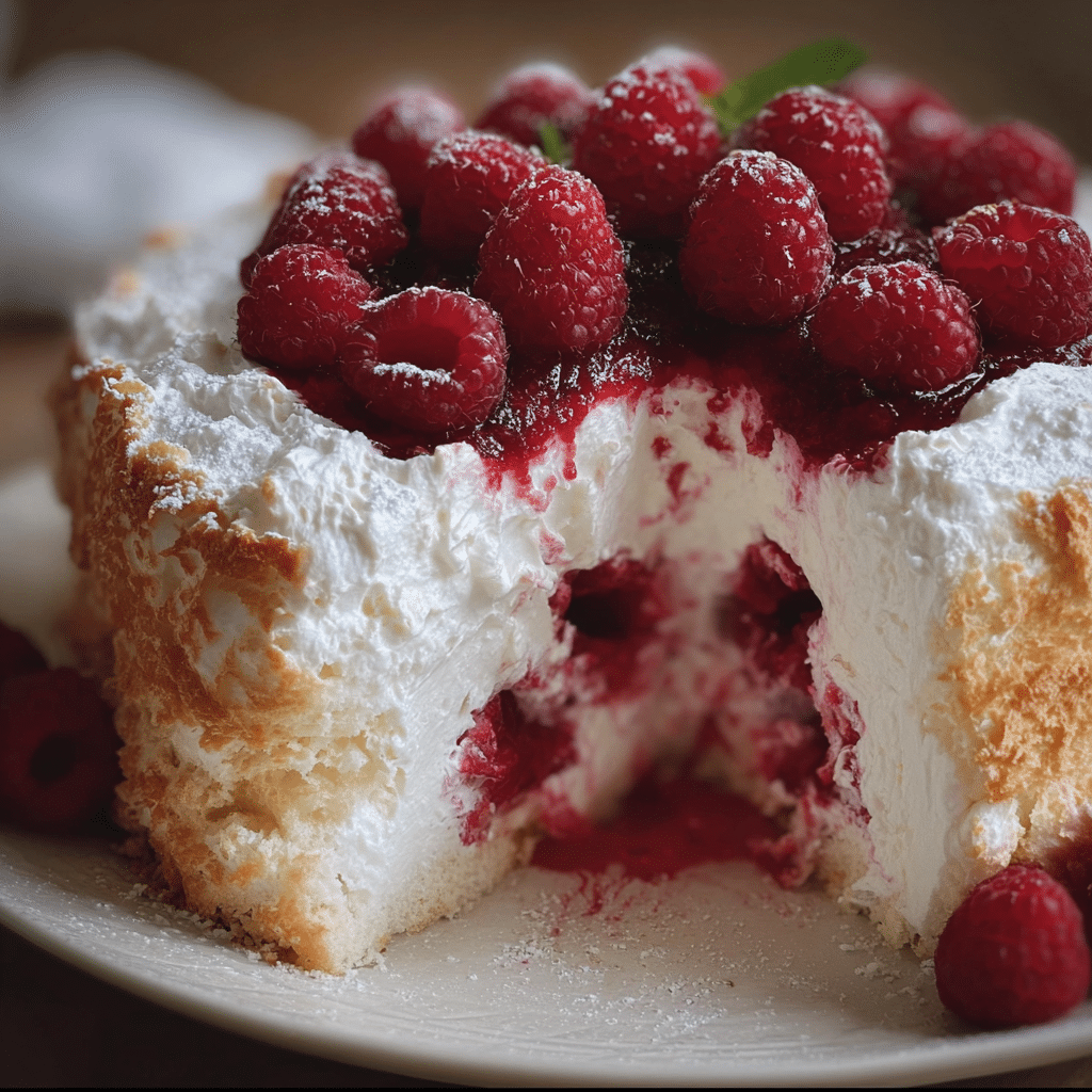 Raspberry Angel Food Cake