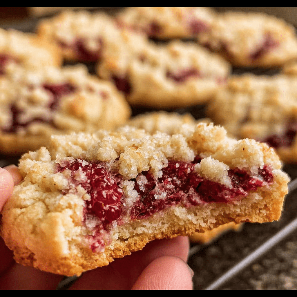 Raspberry Crumble Cookies