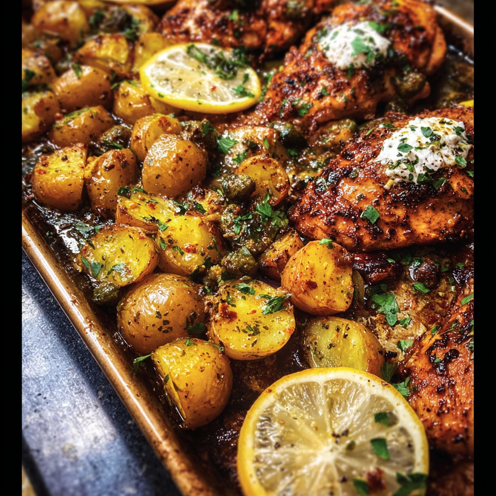 Sheet Pan Lemon Balsamic Chicken And Potatoes