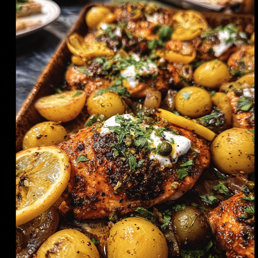 Sheet Pan Lemon Balsamic Chicken And Potatoes