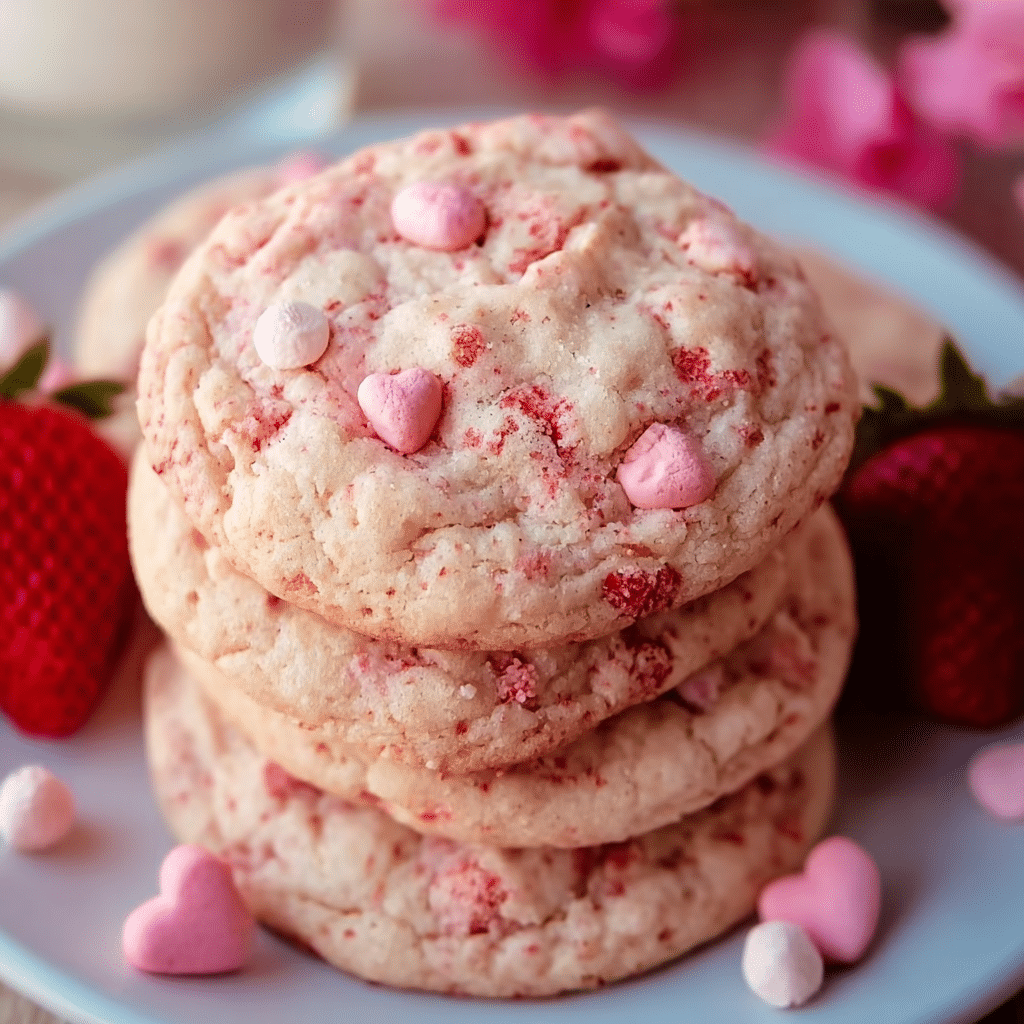 Strawberry Milkshake Cookies