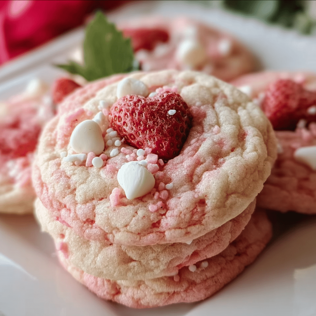 Strawberry Milkshake Cookies