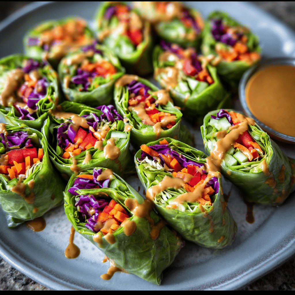 Vegetable Spring Rolls With Peanut Sauce
