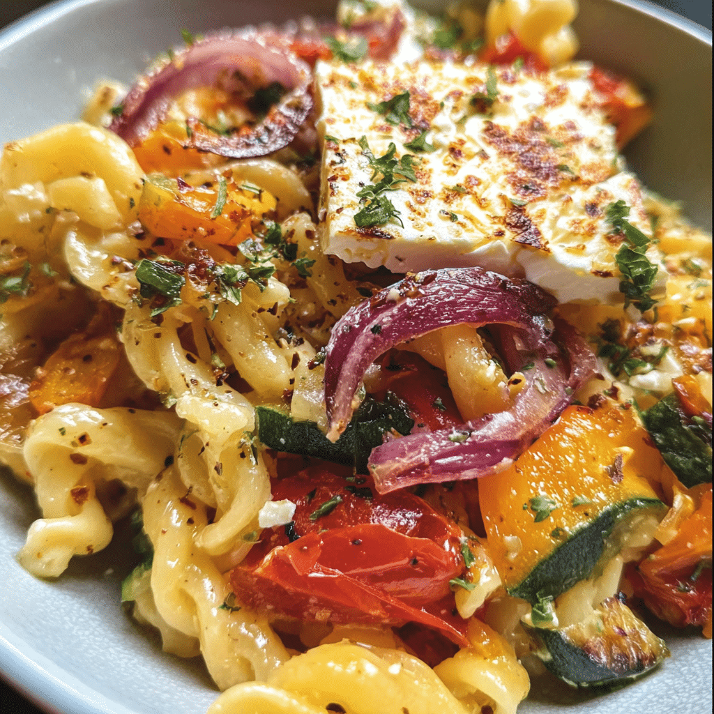 Veggie Pasta With Baked Feta