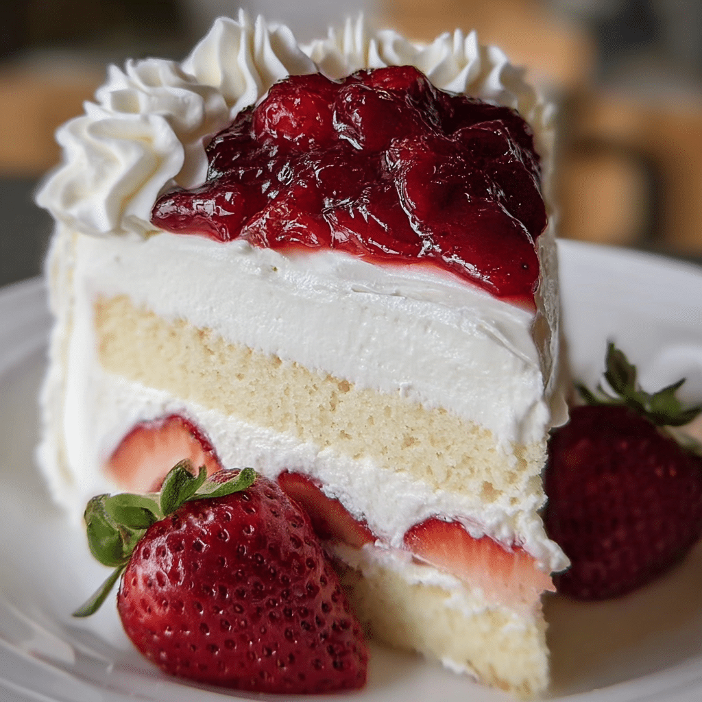 Whipped Cream Strawberry Cake