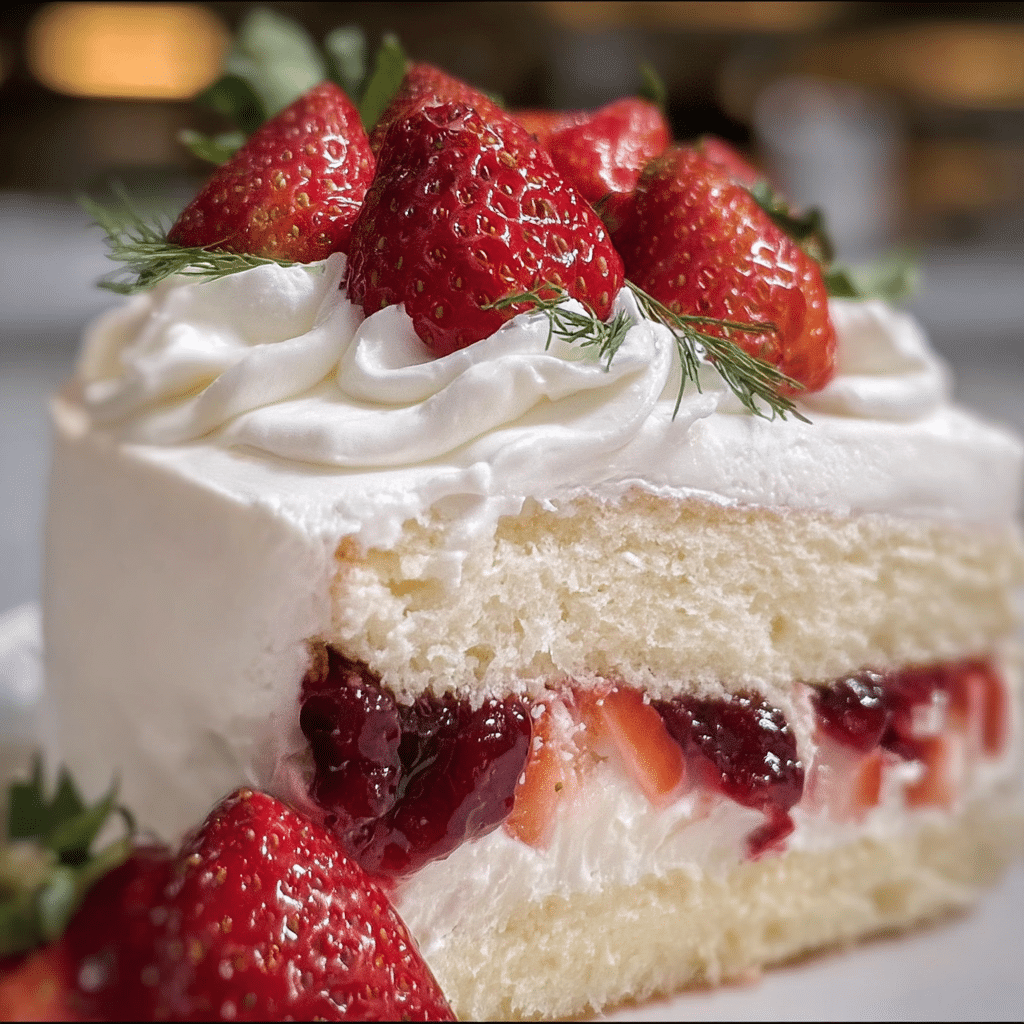 Whipped Cream Strawberry Cake